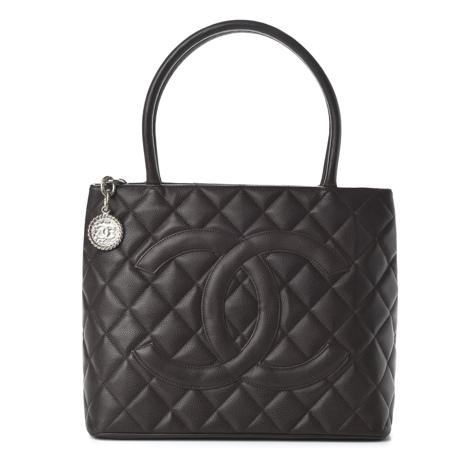 Chanel Caviar Quilted Medallion Tote Dark Brown 1 of 10