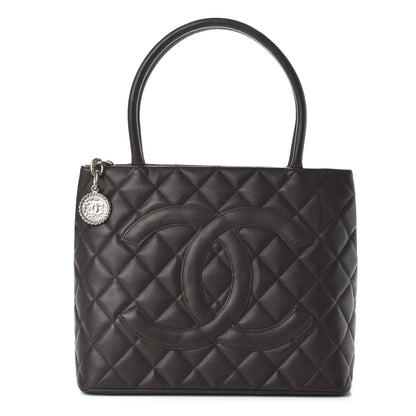 Chanel Caviar Quilted Medallion Tote Dark Brown 1 of 10