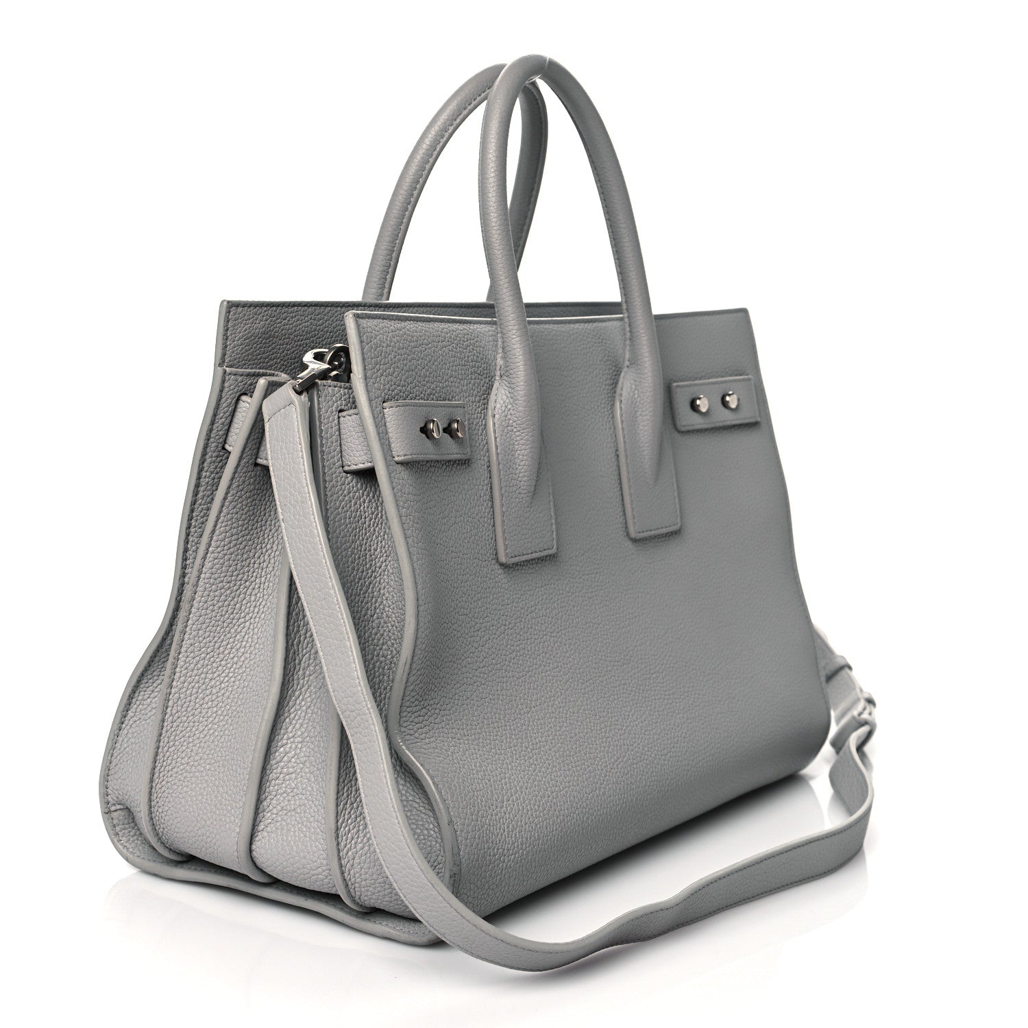 Saint Laurent Grained Calfskin Small Supple Sac De Jour Grey 3 of 10