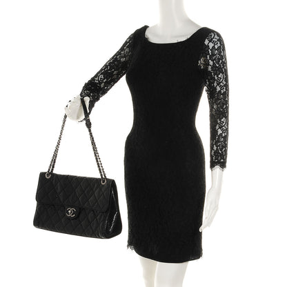 Chanel Crumpled Grained Calfskin CC Crave Jumbo Flap Black 2 of 9