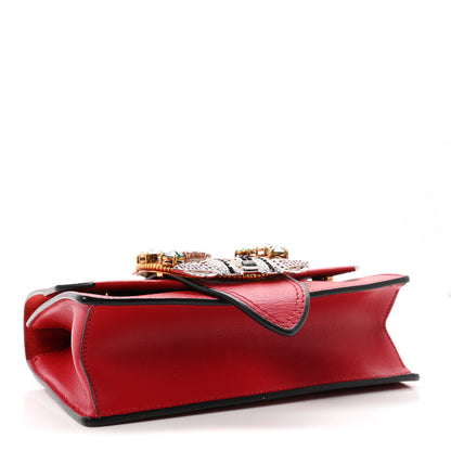 Miu Miu Goatskin Madras Soft Calf Crystal Embellished Shoulder Bag Red 4 of 11