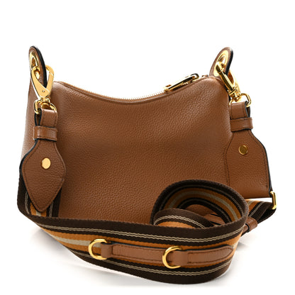 Prada Vitello Phenix Small Zippered Messenger Hobo Caramel 3 of 12