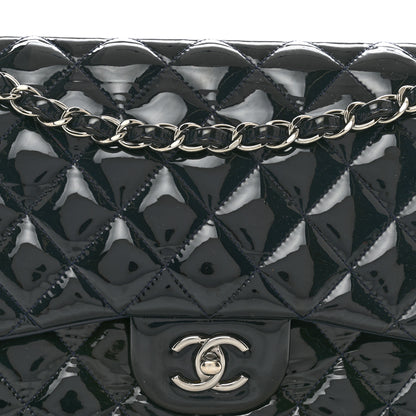 Chanel Patent Quilted Jumbo Double Flap Navy 5 of 11
