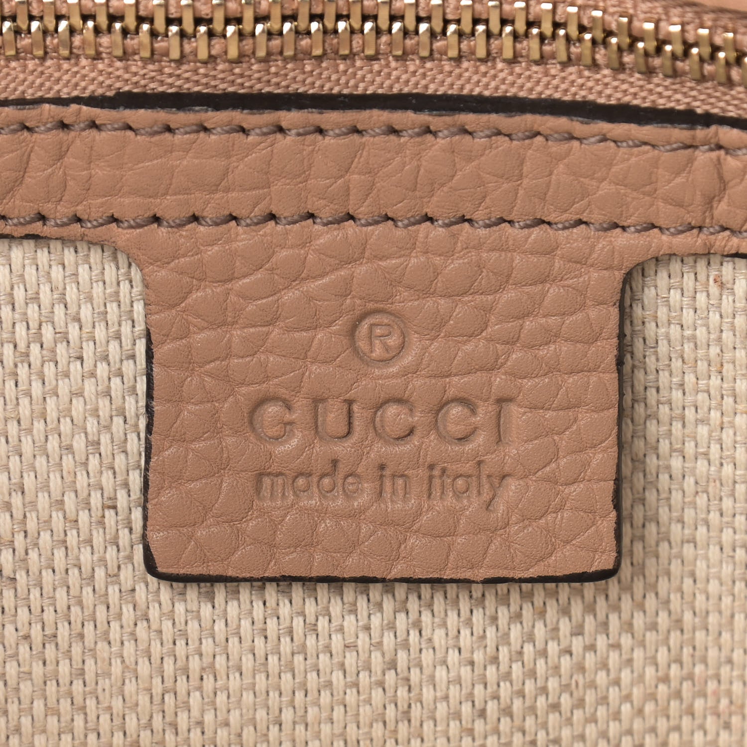 Gucci Pebbled Calfskin Medium Soho Flap Crossbody Camelia 6 of 9