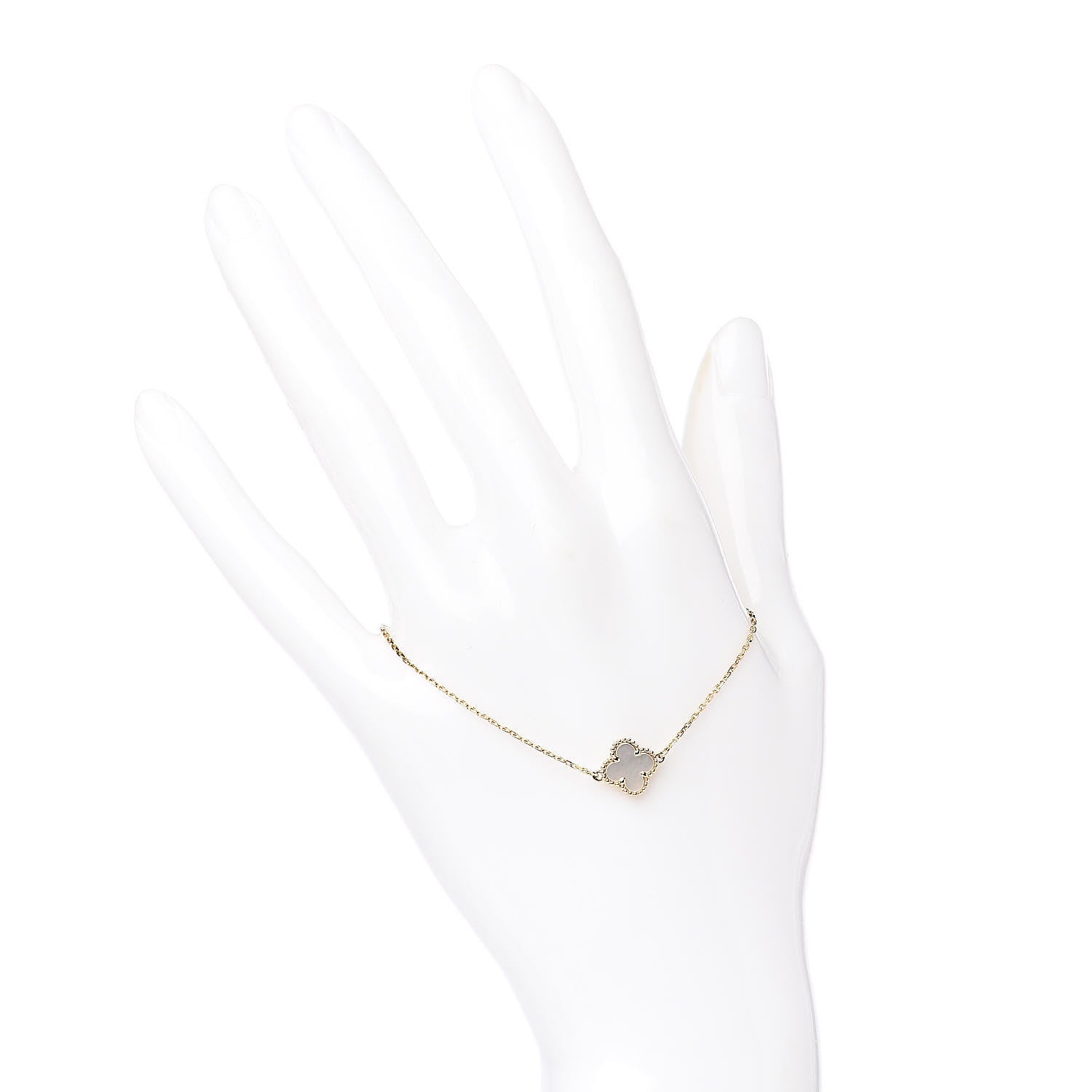 Van Cleef & Arpels 18K Yellow Gold Mother of Pearl Sweet Alhambra Bracelet 2 of 7