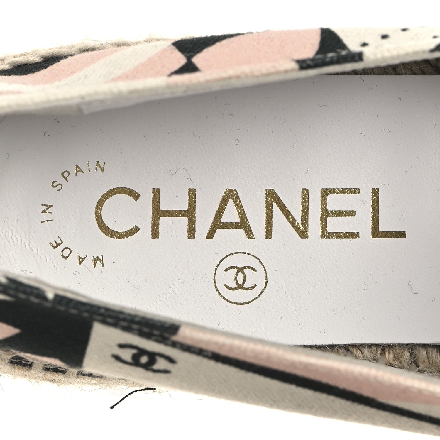 Chanel Fabric CC Espadrilles 38 Pink White Black 10 of 10