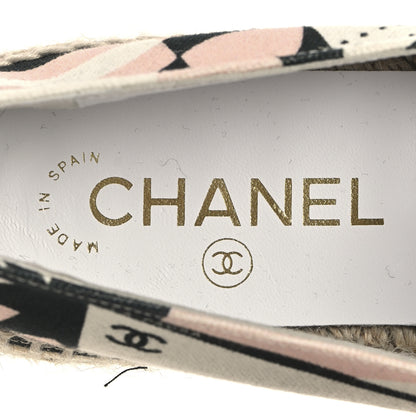 Chanel Fabric CC Espadrilles 38 Pink White Black 10 of 10