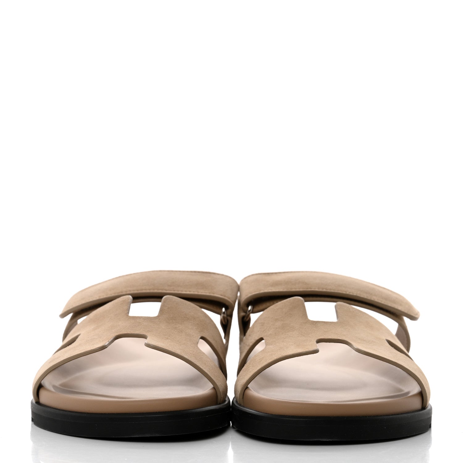 Hermes Suede Goatskin Mens Chypre Sandals 42 Beige Argile 2 of 9
