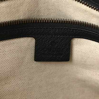 Gucci Suede Daino Textured Dollar Calfskin Web Medium Duffle Bag Black 6 of 10