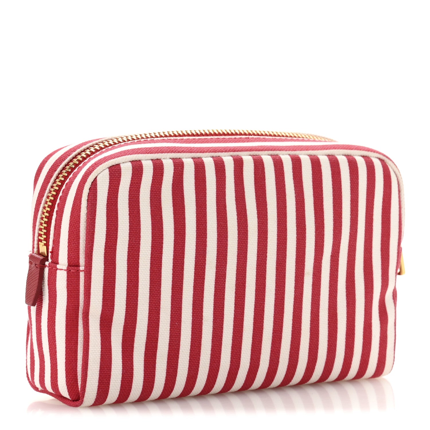 Prada Canvas Stripe Pouch Rosso White 3 of 10
