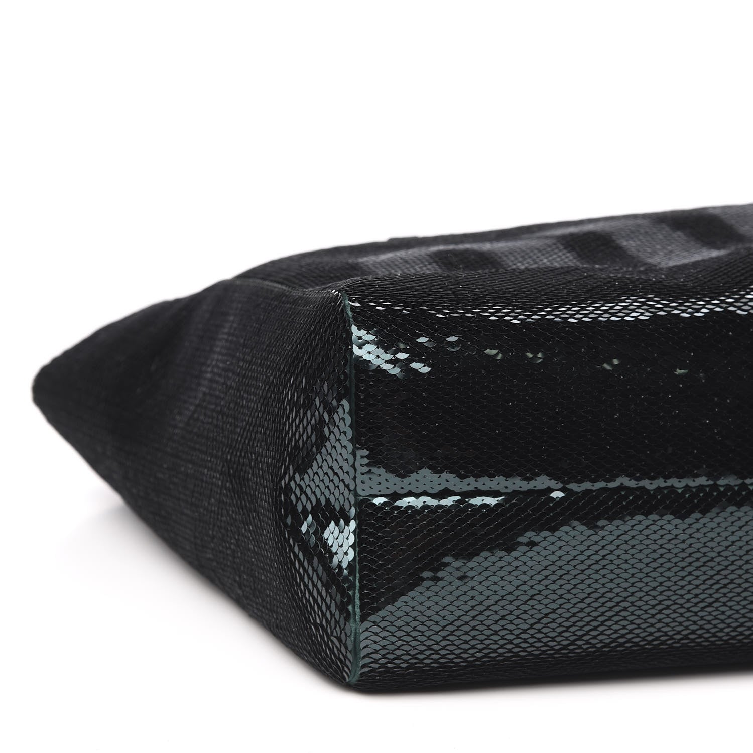 Miu Miu Paillettes Sequin Logo Tote Smeraldo Argent 7 of 9