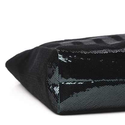 Miu Miu Paillettes Sequin Logo Tote Smeraldo Argent 7 of 9