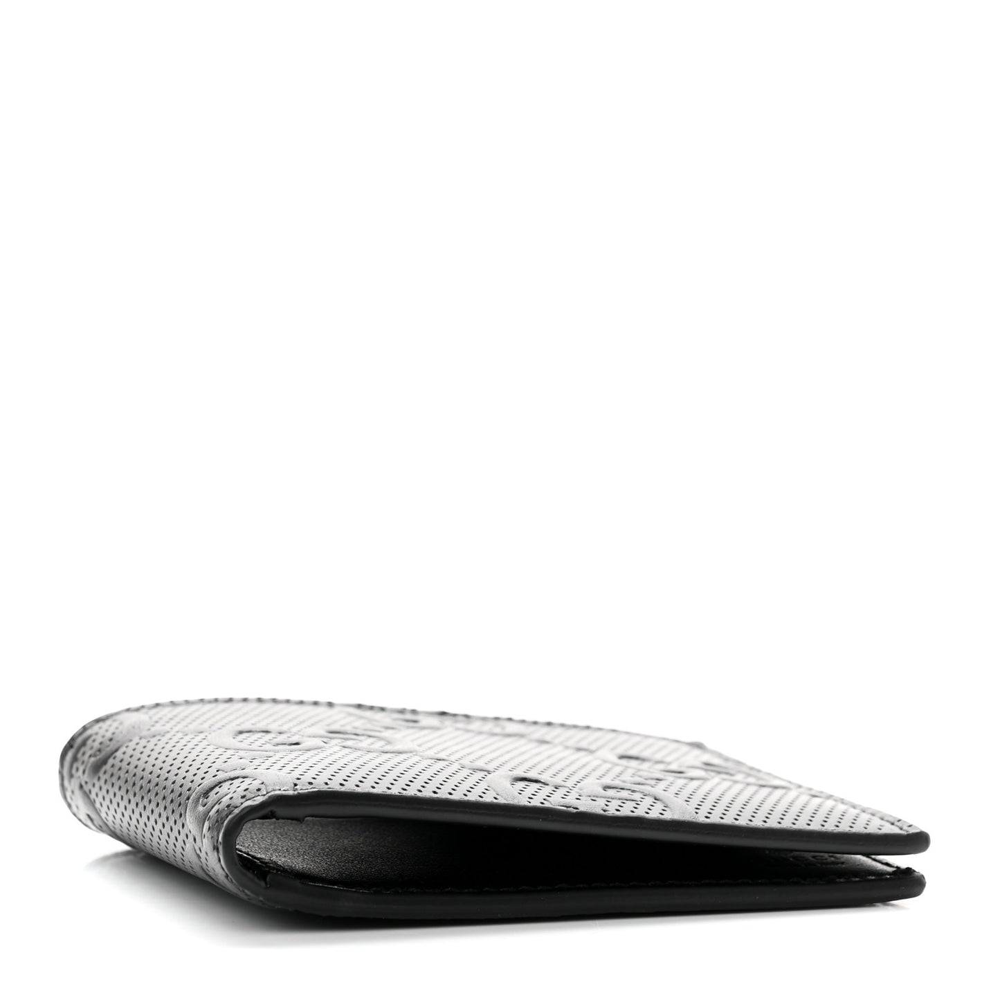 Calfskin GG Tennis Embossed Bi-Fold Wallet Black