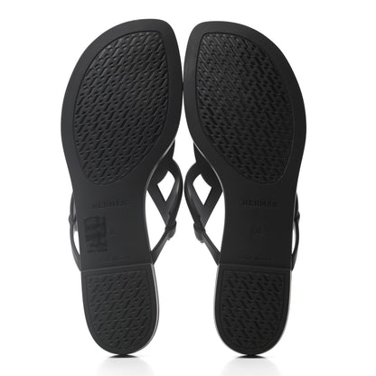 Hermes Nappa Womens Beach Sandals 38 Black 5 of 7