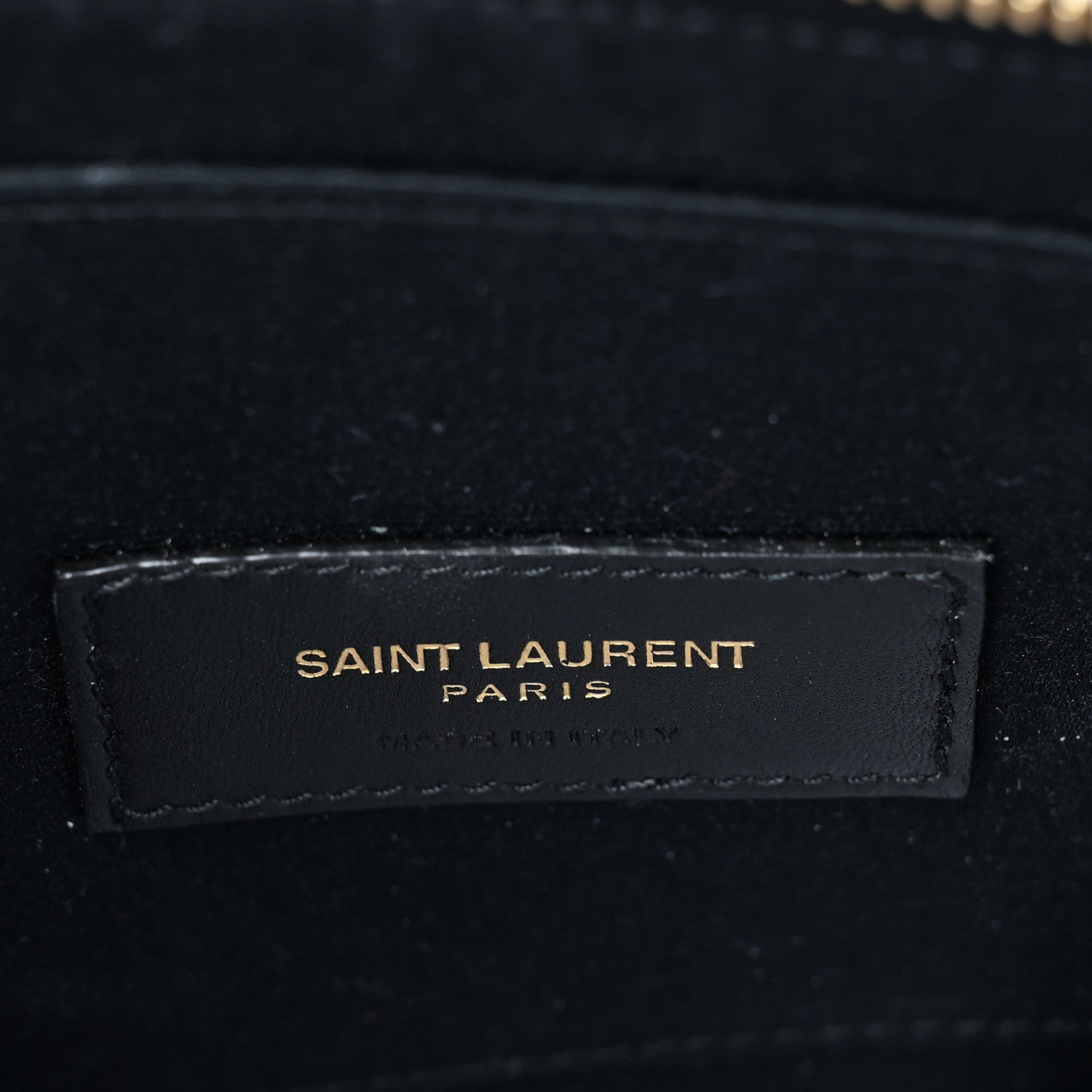 Saint Laurent Grain De Poudre Chevron Monogram Large Bill Pouch Black 6 of 9