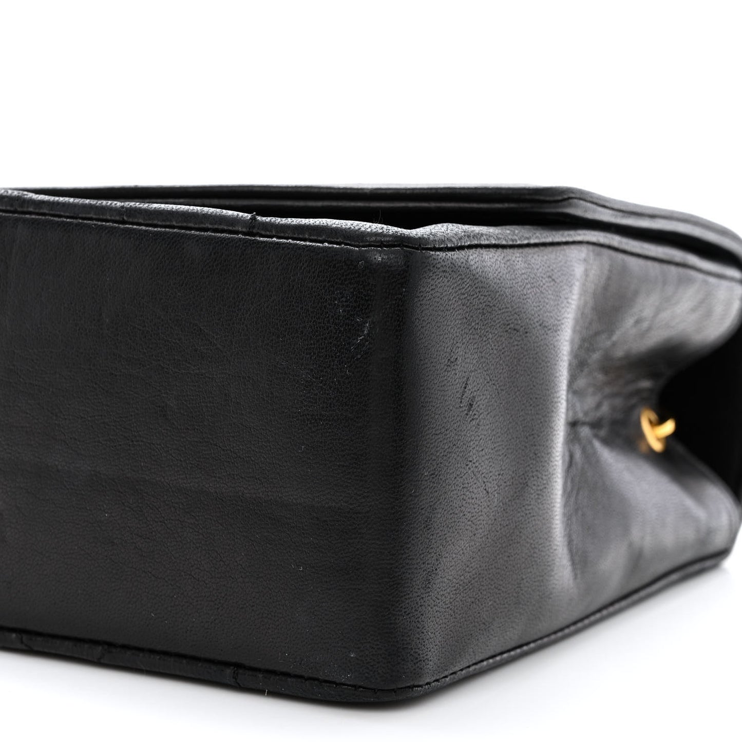 Lambskin Quilted Small Single Flap Black