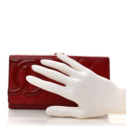 Chanel Calfskin Quilted Cambon Long Double Wallet Red 2 of 6