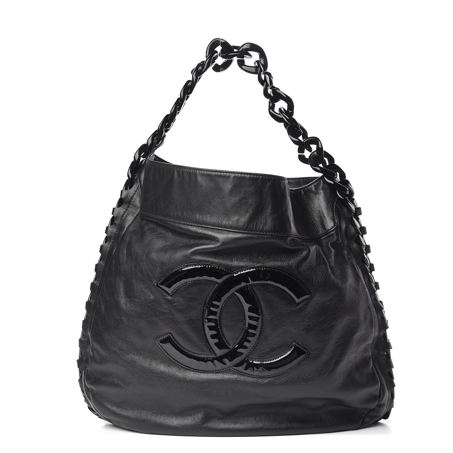 Chanel Calfskin Modern Chain Rhodoid Hobo Black 1 of 10