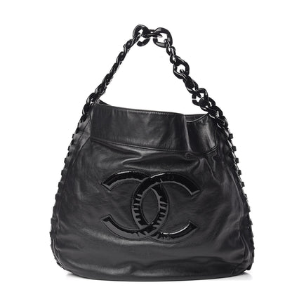 Chanel Calfskin Modern Chain Rhodoid Hobo Black 1 of 10