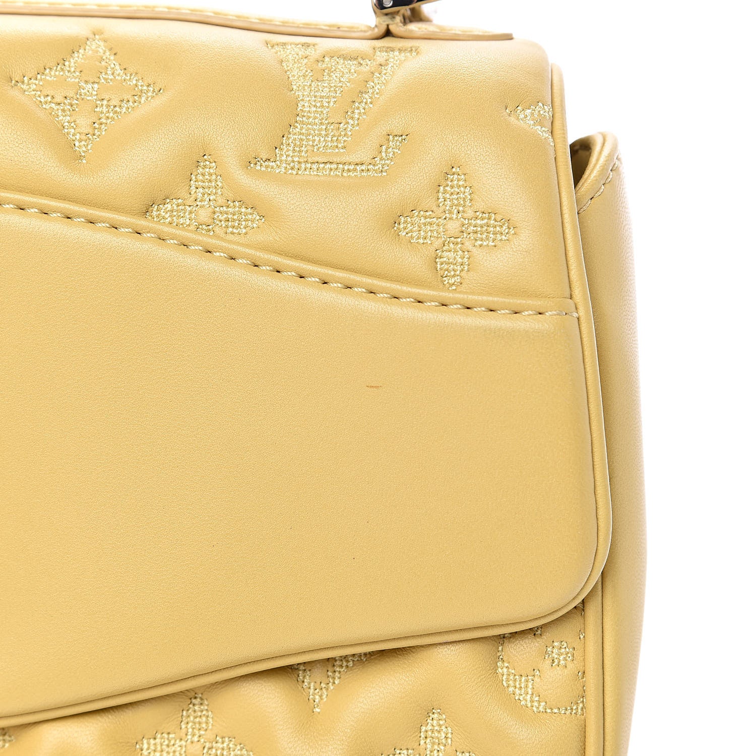 Louis Vuitton Lambskin Mama Broderie Pochette Jaune Pale 9 of 10
