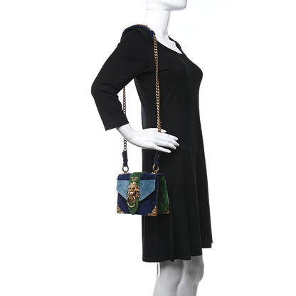 Prada Velluto Lions Head Cahier Shoulder Bag Azzurro 2 of 9