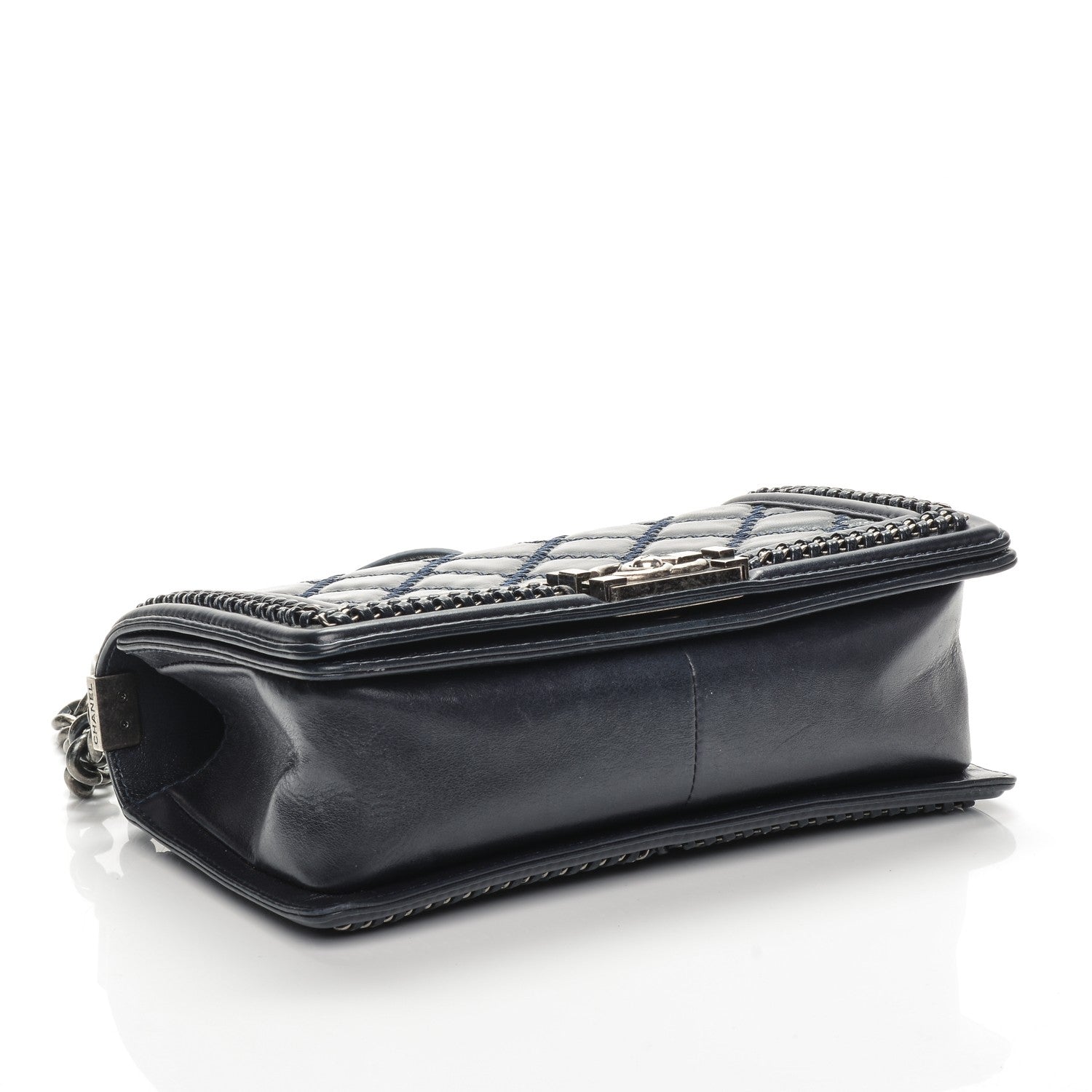 Chanel Calfskin Quilted Medium Boy Top Handle Flap Blue 4 of 7