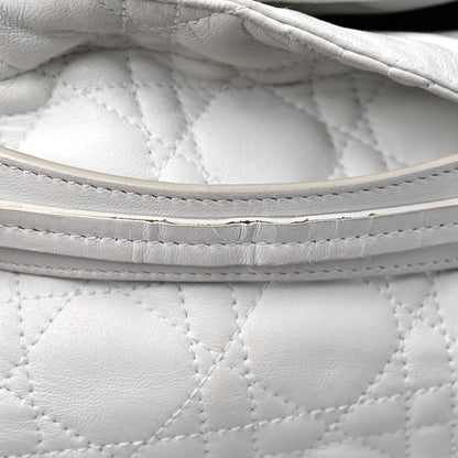 Christian Dior Lambskin Cannage Small Dior Soft Hobo White 16 of 17