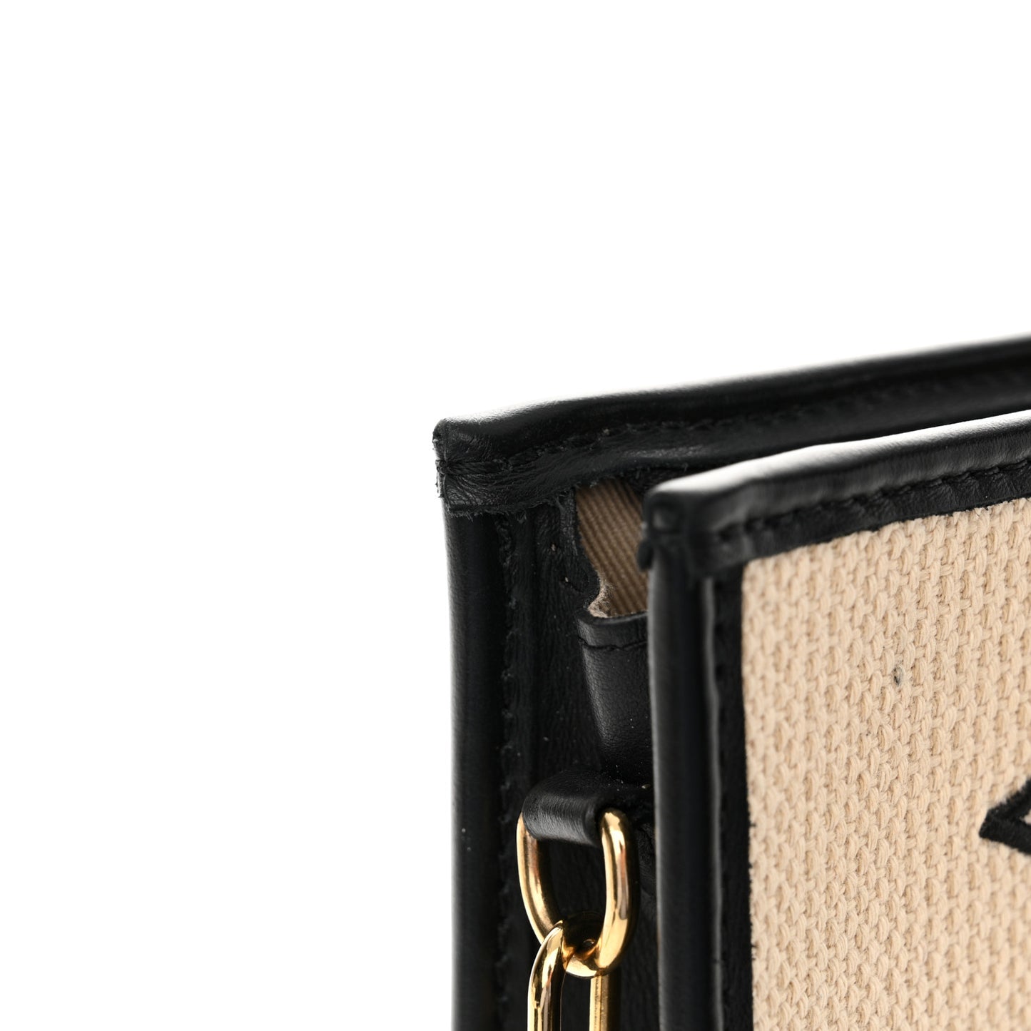 Raffia Calfskin Monogram Toiletry Pouch On Chain Beige Black