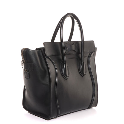 Celine Smooth Calfskin Mini Luggage Black 3 of 9