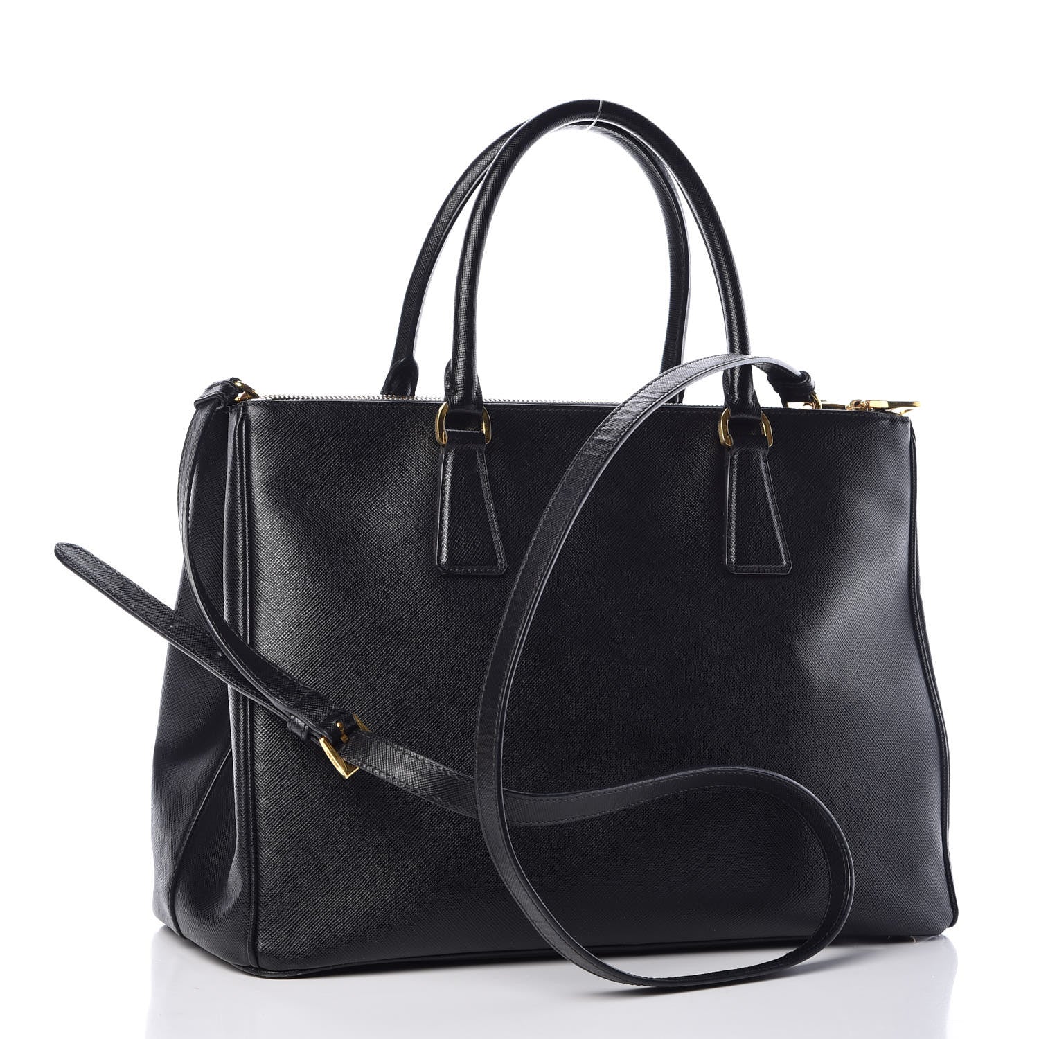Prada Saffiano Medium Galleria Double Zip Tote Black 3 of 13