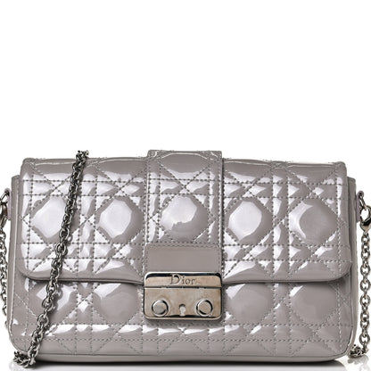 Christian Dior Patent Cannage New Lock Pouch Grey 8 of 13