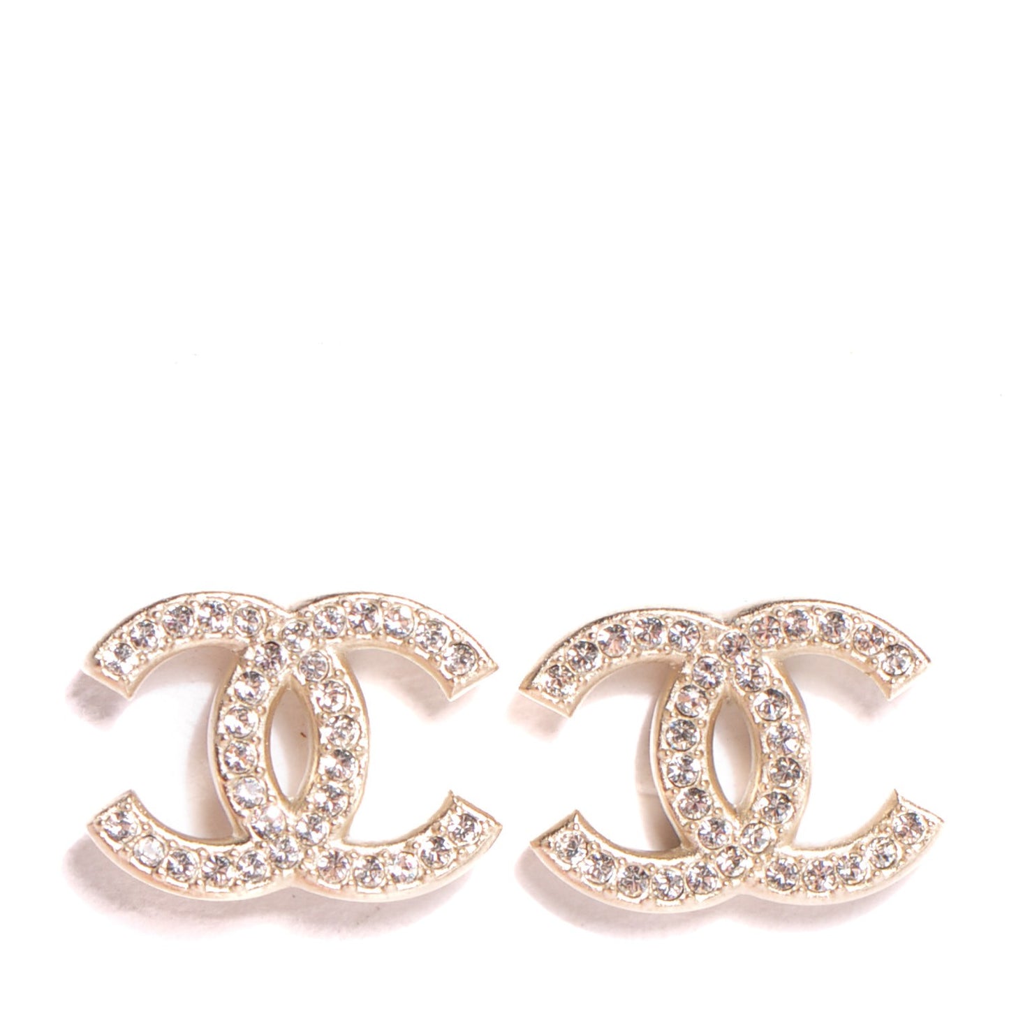 Crystal CC Earrings Light Gold