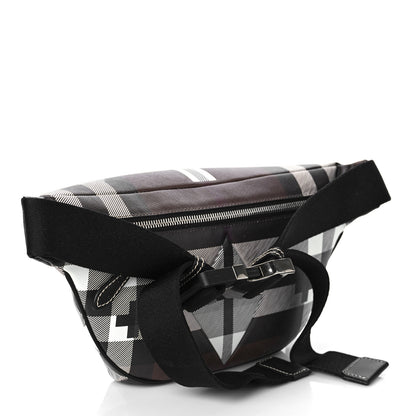 Burberry E-canvas Geometric Check Bum Bag Dark Birch Brown White 3 of 9