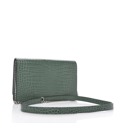 Jimmy Choo Calfskin Crocodile Embossed Palace Crossbody Green 3 of 10