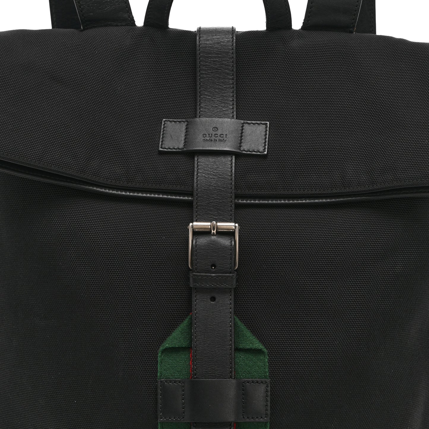 Techno Canvas Web Single Buckle Backpack Black