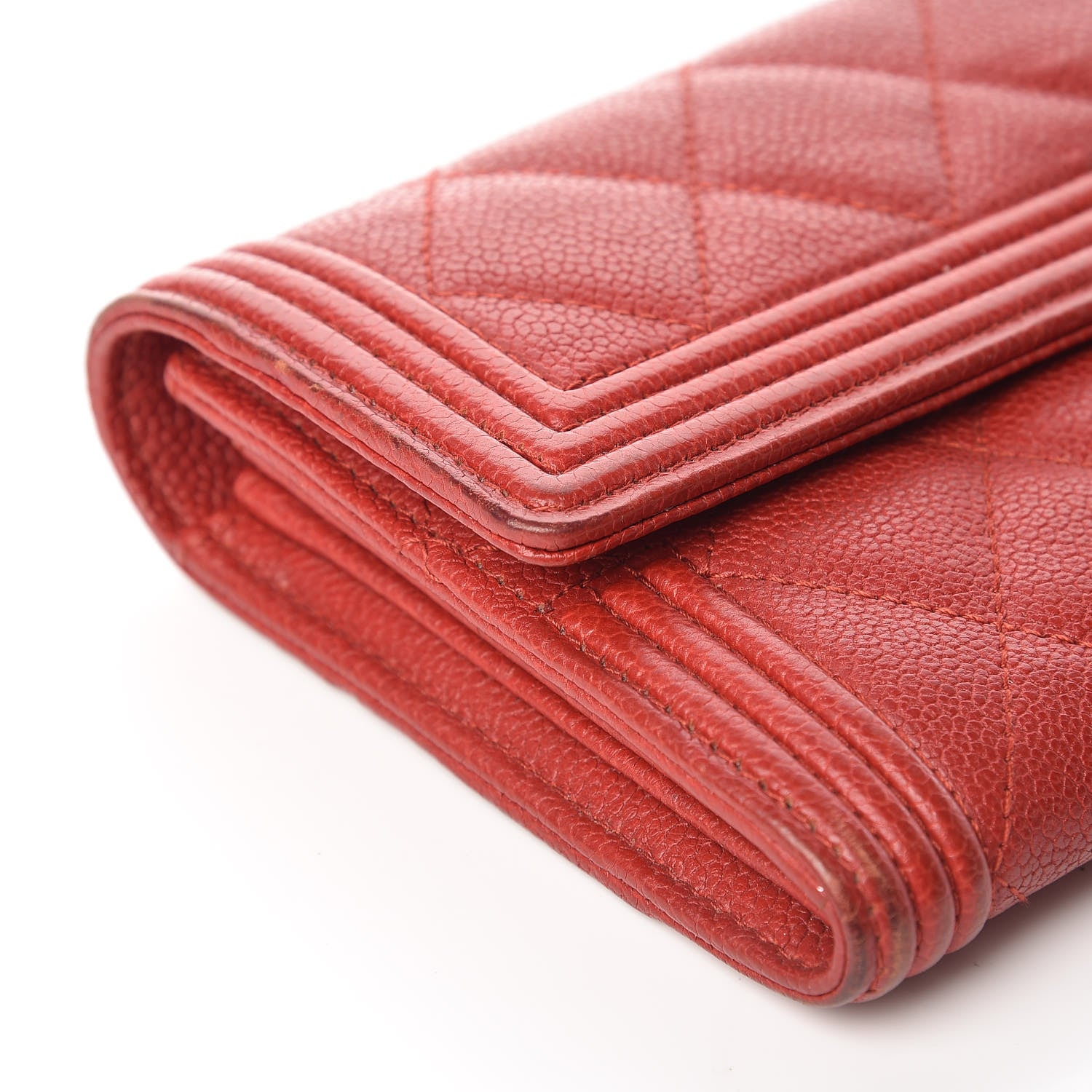 Chanel Caviar Quilted Boy Flap Wallet Red 15 of 18