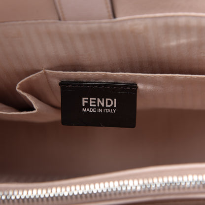 Fendi Vitello Elite Colorblock Regular 2Jours Tote Rosa Plaster Orzo Papavero 8 of 9