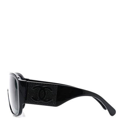 Chanel Acetate Crystal CC Shield Sunglasses 5466-B-A Black 3 of 7