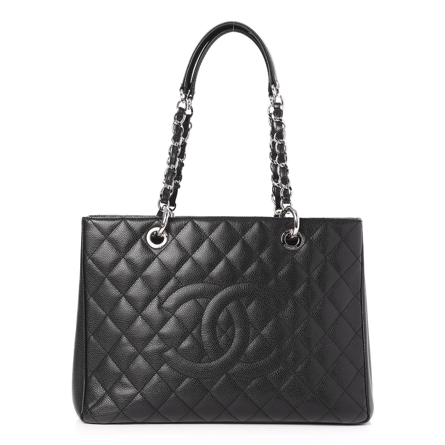 Caviar Quilted Grand Shopping Tote GST Black
