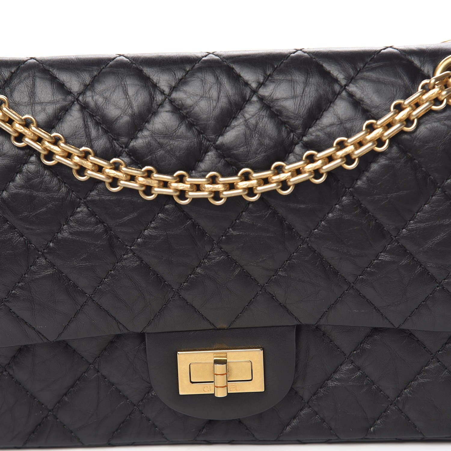 Chanel Aged Calfskin Quilted 2.55 Reissue 225 Flap Black 10 of 11