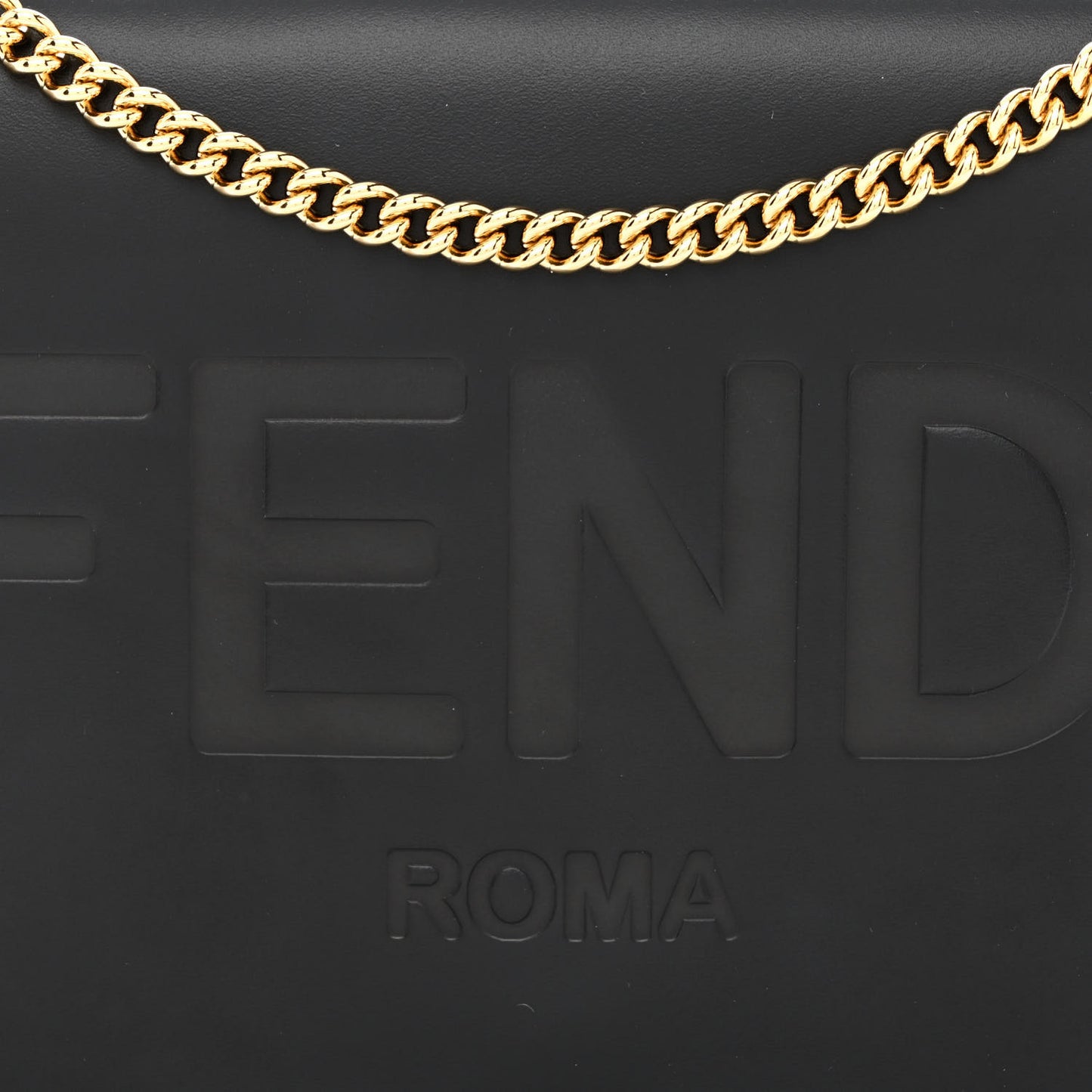 Vitello King Tamponato Logo Embossed Medium Wallet On Chain Black