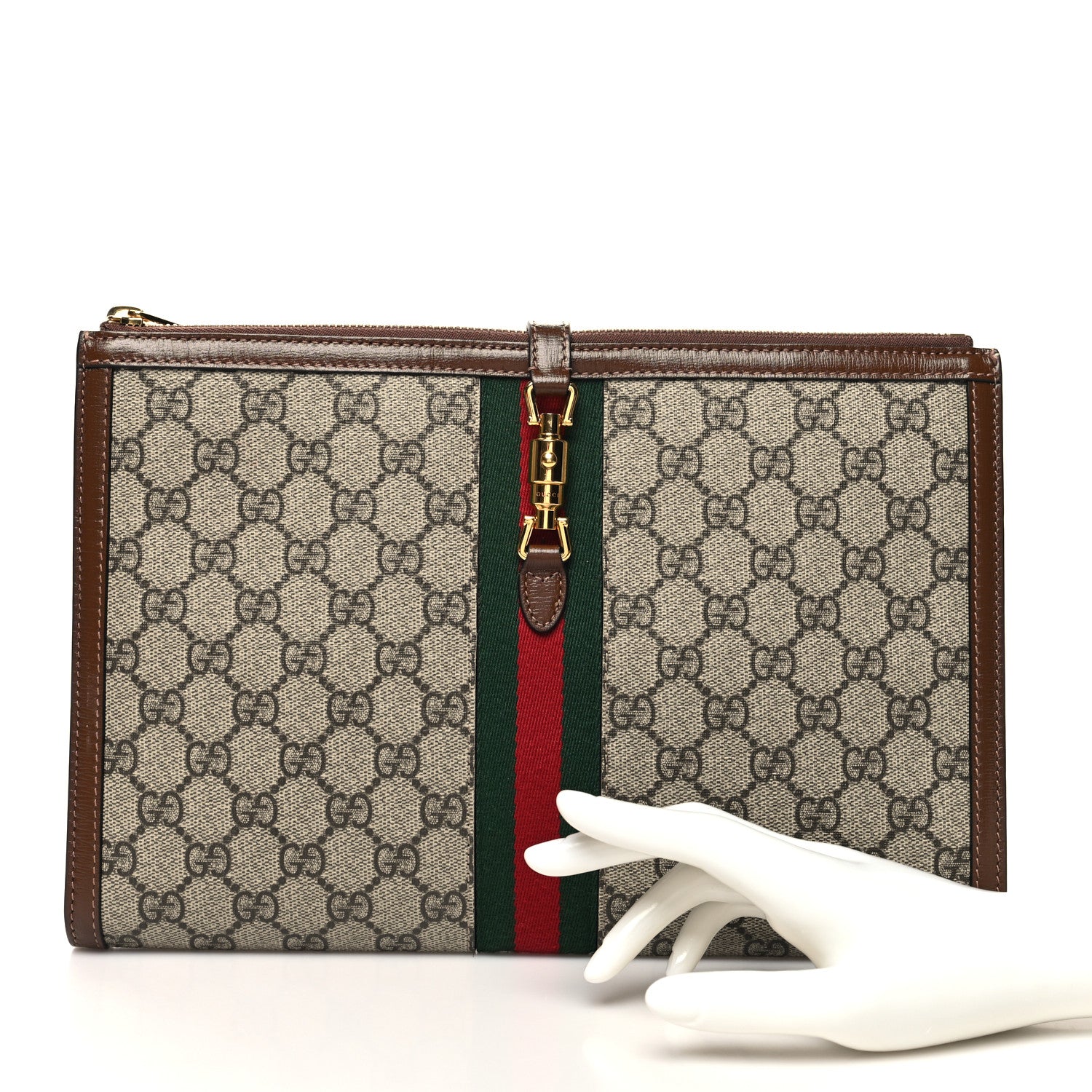 Gucci GG Supreme Monogram Large Jackie 1961 Pouch Brown 2 of 11