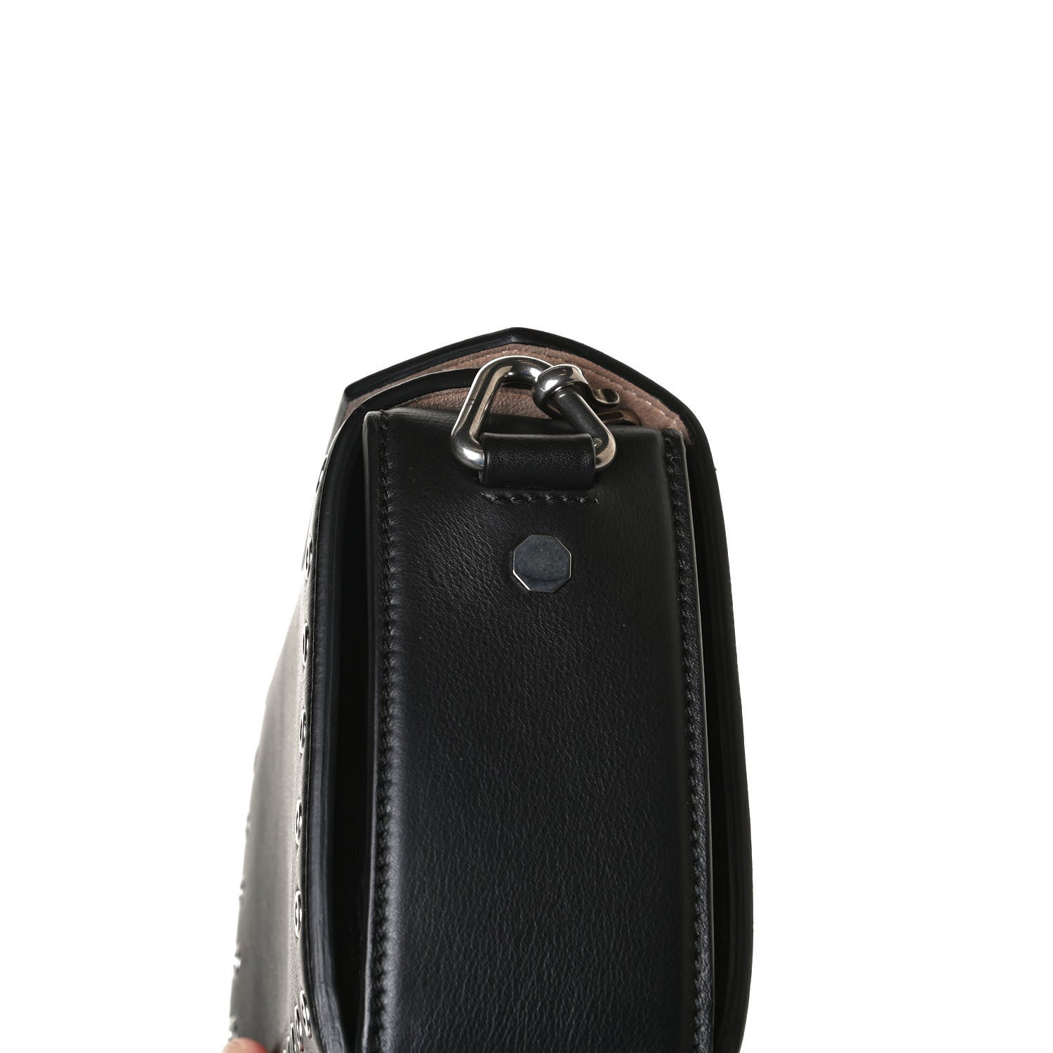 Alexander McQueen Fine Grain Goatskin Perforated Box Shoulder Bag 16 Black 16 of 16