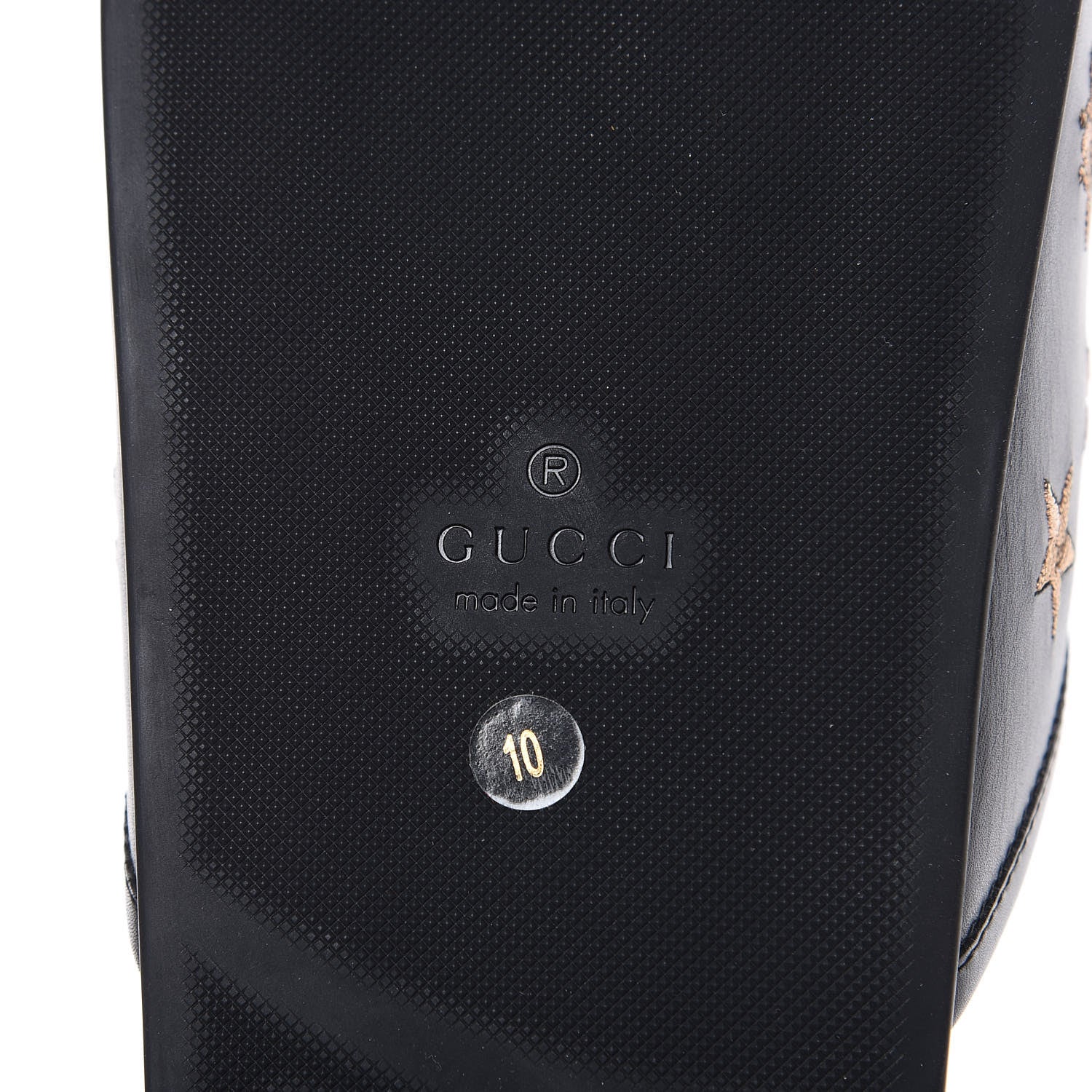 Gucci Calfskin Bee Star Embroidered Mens Horsebit River Slippers 10 Black 7 of 8