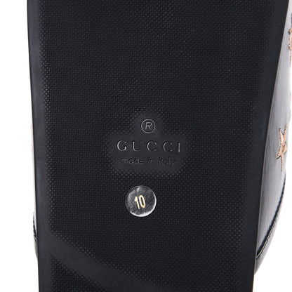 Gucci Calfskin Bee Star Embroidered Mens Horsebit River Slippers 10 Black 7 of 8