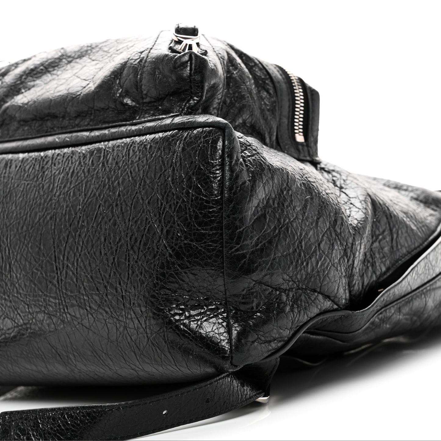 Agneau Classic Silver Hardware Backpack Black