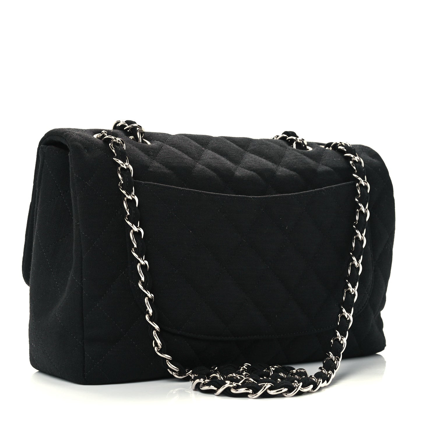 Jersey Quilted Jumbo Single Flap Black
