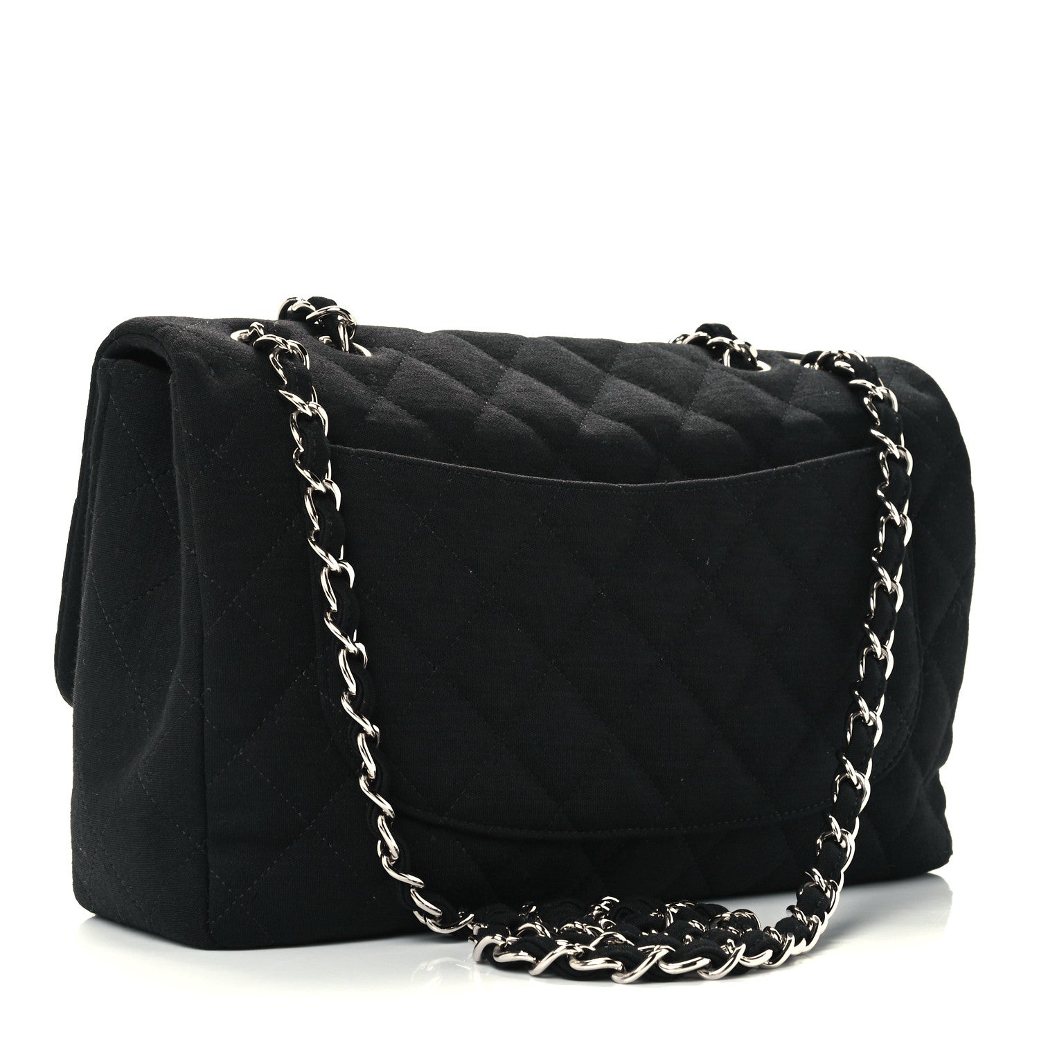 Chanel Jersey Quilted Jumbo Single Flap Black 3 of 13