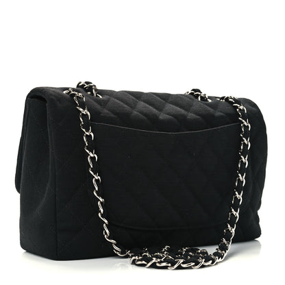 Chanel Jersey Quilted Jumbo Single Flap Black 3 of 13