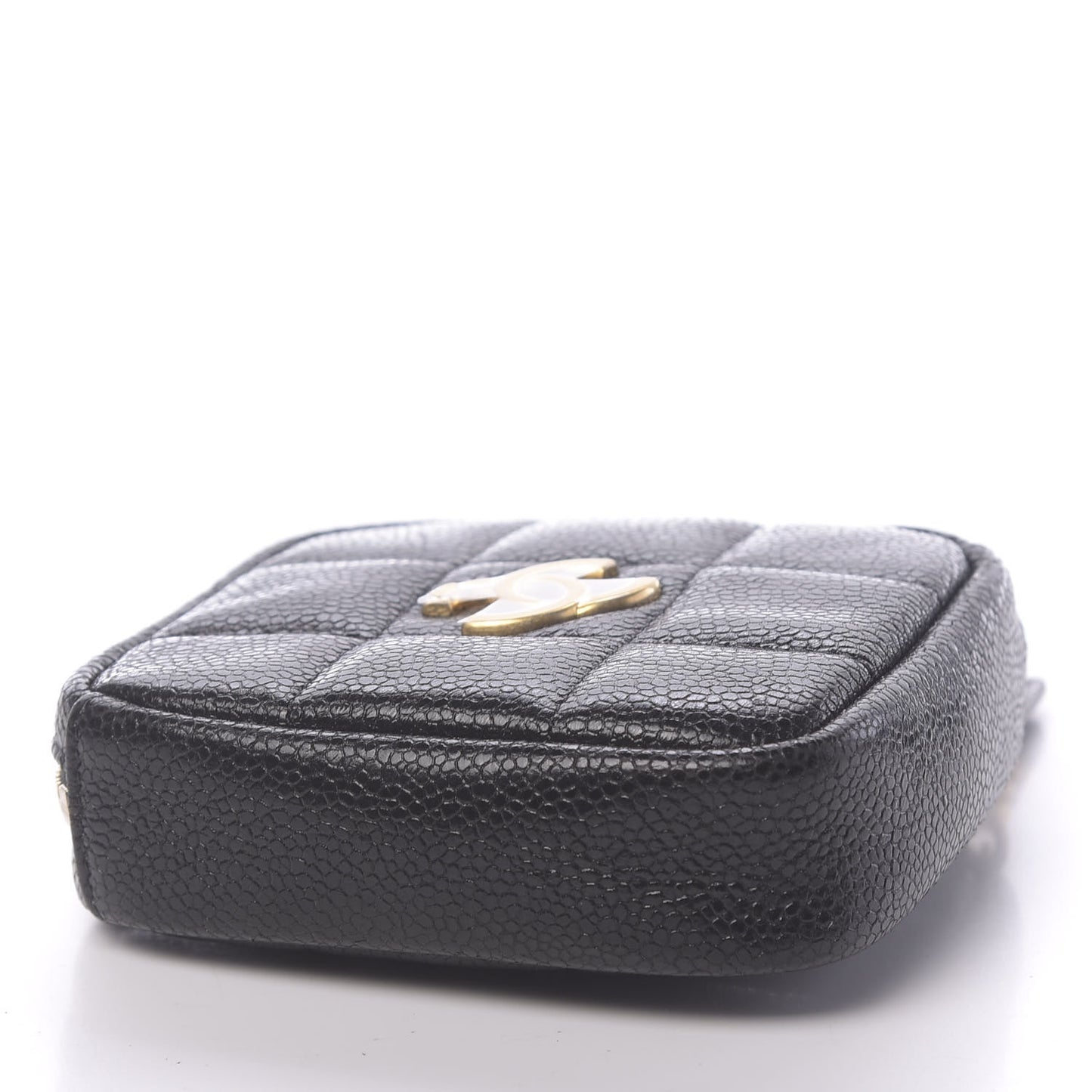 Caviar Quilted Coin Purse Belt Bag Black
